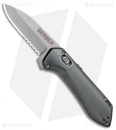 Gerber Highbrow Compact A/O Spring Assisted Knife Gray (2.8" Stonewash Serr)