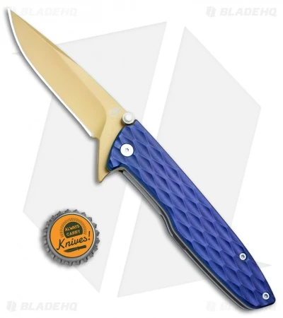 Gerber One-Flip Liner Lock Knife Blue Aluminum (3.2" Gold) 30-001354 - Image 4