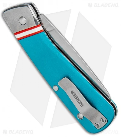 Gerber Straightlace Sheepsfoot Slip Joint Knife Blue (2.9" Satin) - Image 3