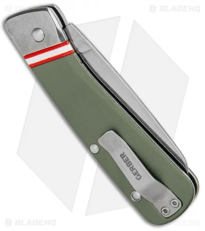 Gerber Straightlace Sheepsfoot Slip Joint Knife OD Green (2.9" Satin) - Image 3
