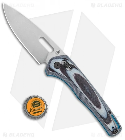 Gerber Sumo Pivot Lock Knife Black/White/Cyan G-10 (3.9"Stonewash) 30-001815 - Image 4