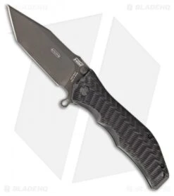 HTM Darrel Ralph Large Gun Hammer Tanto Spring Assisted Knife Black (3.8" Black)