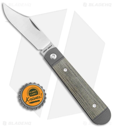 Jack Wolf Knives Little Bro Jack Slip Joint Knife OD Green Micarta (2.7" Satin) - Image 5