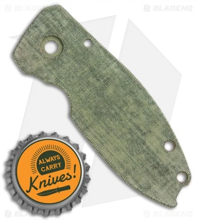 Karbadize CRKT Squid Replacement Scale - Green Linen Micarta - Image 2