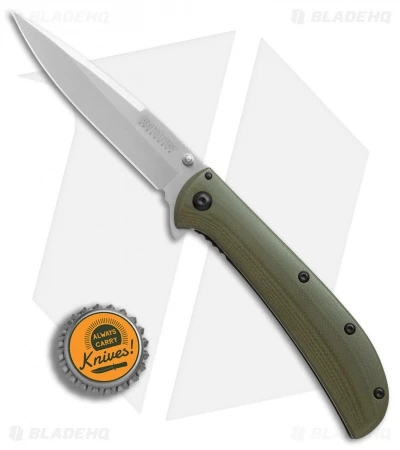 Kershaw Al Mar AM-4 Assisted Opening Knife Green G-10 (3.5" Satin) 2330GRN - Image 4