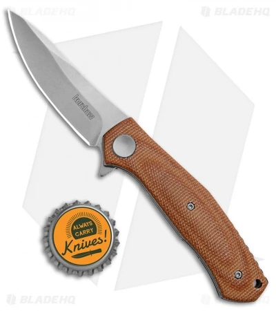 Kershaw Sinkevich Concierge Liner Lock Knife Brown Micarta (3.25" SW D2) - Image 4