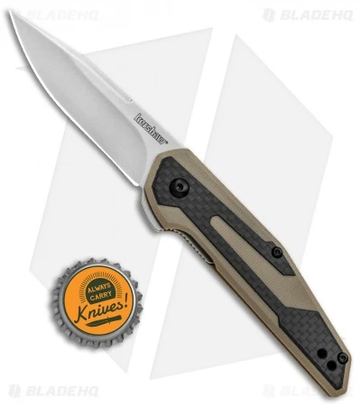 Kershaw Anso Fraxion Liner Lock Knife CF/Tan G-10 (2.75" Stonewash) 1160TAN - Image 4