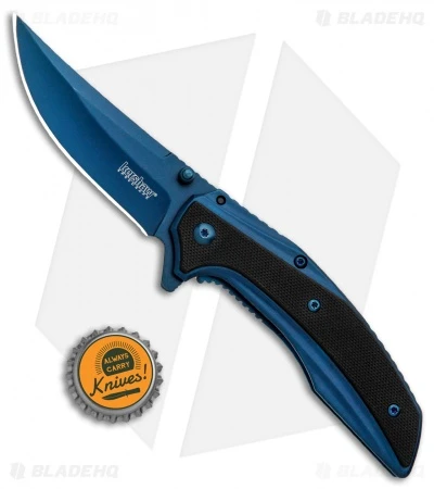Kershaw Outright A/O Frame Lock Knife Blue/Black G-10 (3" Blue) 8320 - Image 4