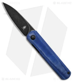 Kizer Feist Front Flipper Knife Blue Denim Micarta (2.8" Black)