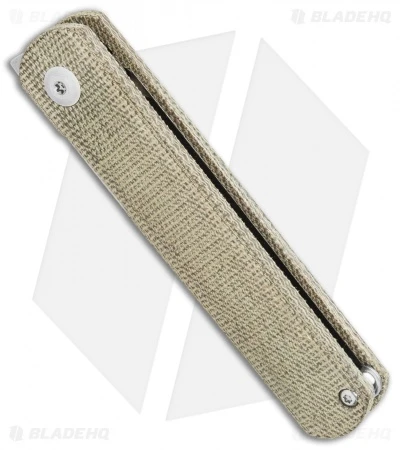 Kizer Lundquist Feist Front Flipper Knife Green Micarta (2.8" Stonewash) - Image 2