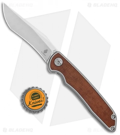 Kizer Nick Swan Matanzas Frame Lock Knife Ti/Micarta Tanto (3.5" Stonewash) - Image 4