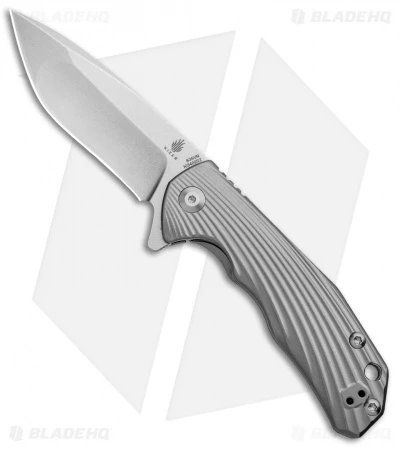Kizer Ning Shoal Frame Lock Knife 3D Titanium (3" Stonewash) Ki3469S2