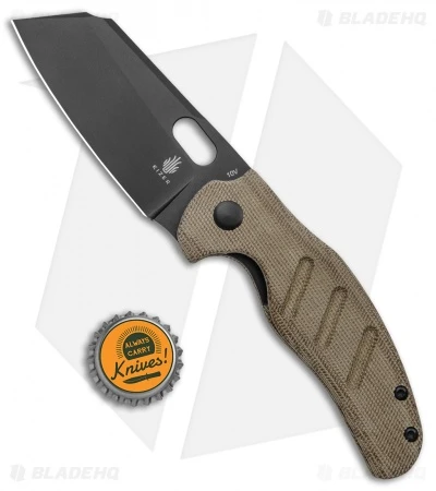 Kizer Vanguard Sheepdog Liner Lock Thumb Hole Knife Green Micarta (3.25" 10V) - Image 4