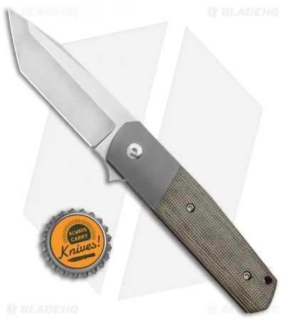 Alliance Designs Laconico EZE Knife Green Micarta Bolsterlock (3" Satin) - Image 4