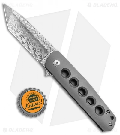 Alliance Designs Laconico EZE Flipper Knife Titanium (3" Damasteel) - Image 4