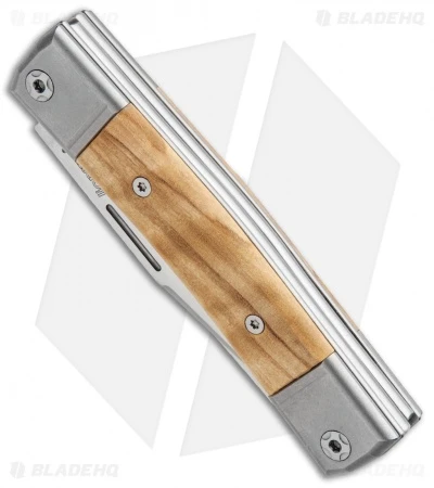 LionSteel BestMan 2-Bladed Traditional Slip Joint Knife Olive Wood (2.88" Satin) - Image 2