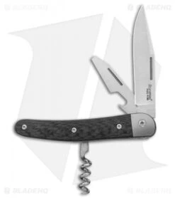 LionSteel Jack Slip Joint Knife Three Function Carbon Fiber (3" Satin M390)