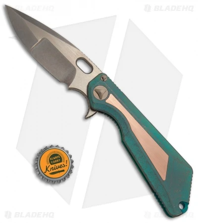 Marfione / Strider Custom MSG-3.5 Knife Antique Green/Copper (3.5" Bronze SW) - Image 4