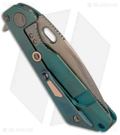 Marfione / Strider Custom MSG-3.5 Knife Antique Green/Copper (3.5" Bronze SW) - Image 3