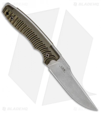 Maserin L.E.O. Fixed Blade Knife Green G-10 (4.25" Stonewash) - Image 2