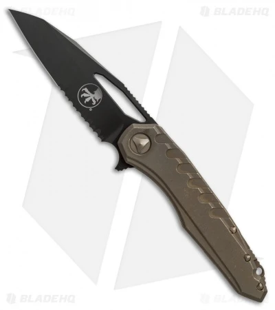 Microtech Sigil MK6 Frame Lock Knife Bronzed Titanium (3.75" DLC Serr)