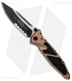 Microtech Socom Elite Manual Knife Tan (4" Black Serr) 160-2TA