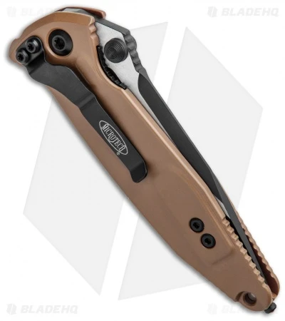 Microtech Socom Elite Manual Knife Tan (4" Black Serr) 160-2TA - Image 3