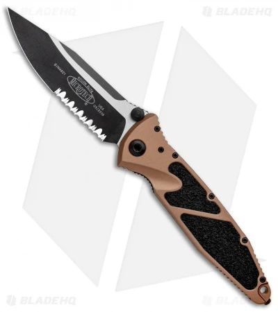 Microtech Socom Elite Manual Knife Tan (4" Black Serr) 160-2TA