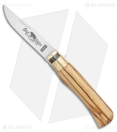 Antonini Old Bear Classical Carbon Small Folding Italian Olive Wood (2.9" Satin)
