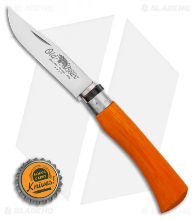 Antonini Old Bear Classical Medium Folding Knife Orange Wood (3.2" Satin) - Image 3