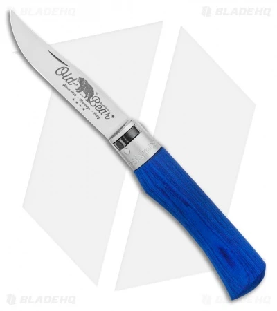 Antonini Old Bear Classical Large Folding Knife Blue Wood (3.4" Satin)