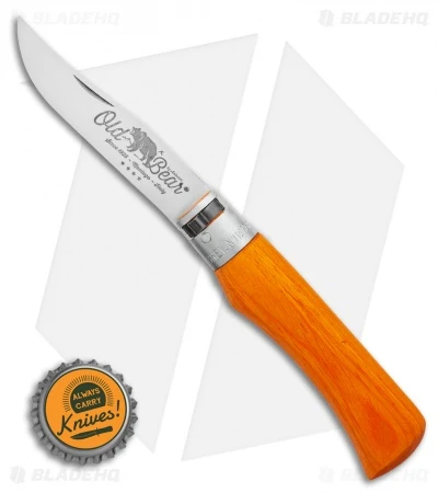 Antonini Old Bear Classical Large Folding Knife Orange Wood (3.4" Satin) - Image 3