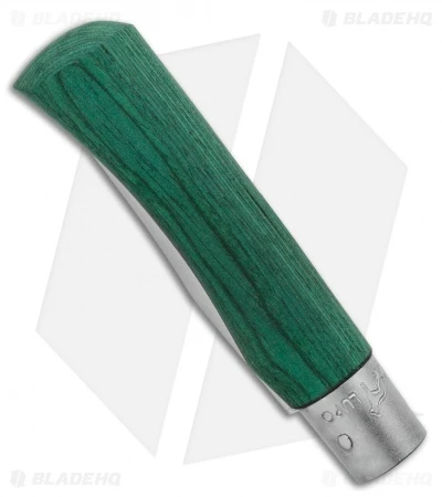 Antonini Old Bear Classical Large Folding Knife Green Wood (3.4" Satin) - Image 2