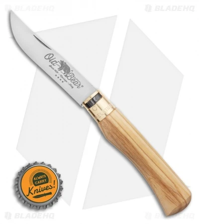 Antonini Old Bear Classical XL Folding Knife Italian Olive (3.9" Satin) - Image 3
