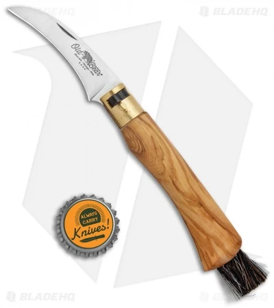 Antonini Old Bear Mushroom Knife Medium Olive Wood (3.2" Satin) - Image 4