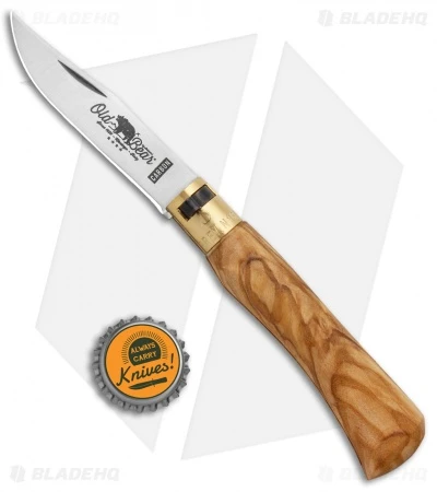 Antonini Old Bear Classical Carbon Medium Knife Italian Olive (3.2" Satin) - Image 4