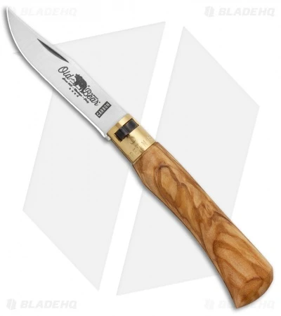 Antonini Old Bear Classical Carbon Medium Knife Italian Olive (3.2" Satin)