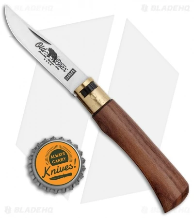 Antonini Old Bear Classical Carbon Small Knife American Walnut (2.9" Satin) - Image 4