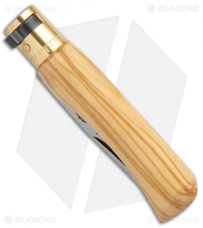 Antonini Old Bear Classical Small Folding Knife Italian Olive Wood (2.9" Satin) - Image 4