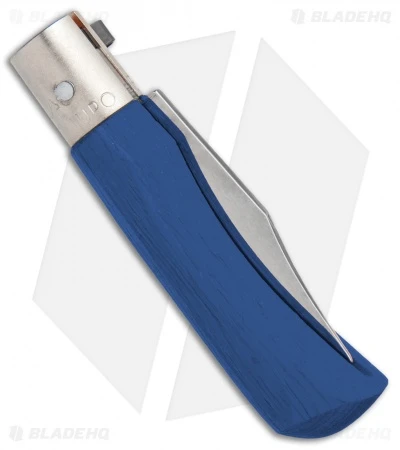 Antonini Old Bear Young XS Folding Knife Blue Wood (2.4" Satin Blunt) - Image 3