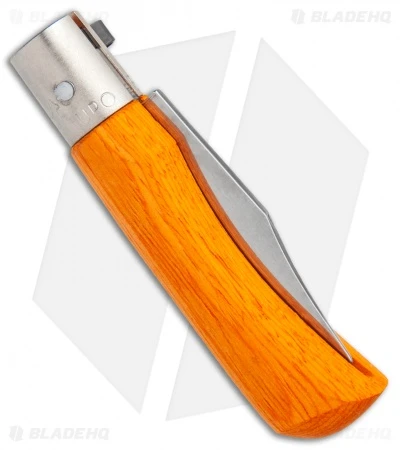 Antonini Old Bear Young XS Folding Knife Orange Wood (2.4" Satin Blunt) - Image 3