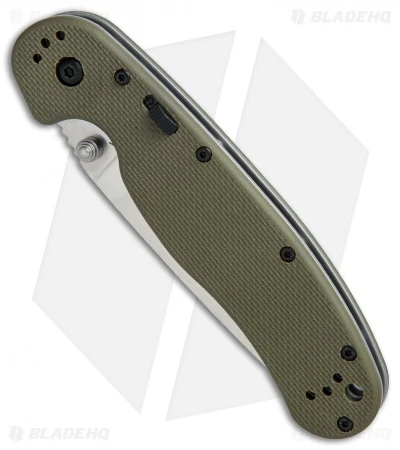 Ontario RAT Model 1A Spring Assisted Knife OD Green G-10 (3.625" Satin) 8870OD - Image 3