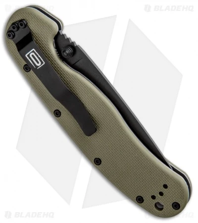 Ontario RAT Model 1A Spring Assisted Knife OD Green G-10 (3.625" Black) 8871OD - Image 3