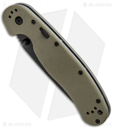 Ontario RAT Model 1A Spring Assisted Knife OD Green G-10 (3.625" Black) 8871OD - Image 2