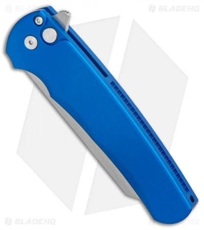 Pro-Tech Malibu Reverse Tanto Flipper Knife Blue (3.3" SW S45VN) BHQ Exclusive - Image 2