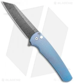Pro-Tech Malibu Custom Reverse Tanto Plunge Lock Flipper 3D Blue Ti (3.3" Dama)