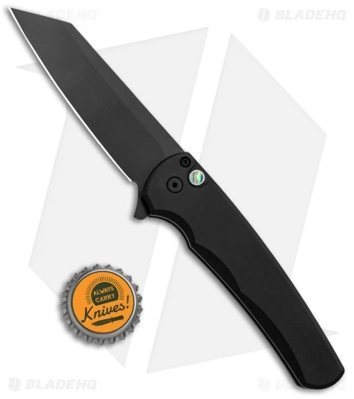 Pro-Tech Malibu Reverse Tanto Flipper Knife Black (3.3" DLC) Blade Show 2021 - Image 4