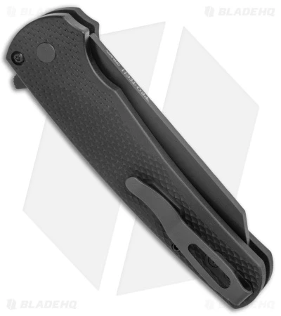Pro-Tech Malibu Reverse Tanto Flipper Knife Textured Black Aluminum (3.3" DLC) - Image 3