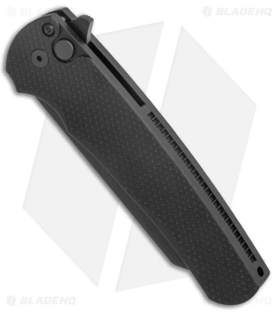 Pro-Tech Malibu Reverse Tanto Flipper Knife Textured Black Aluminum (3.3" DLC) - Image 2