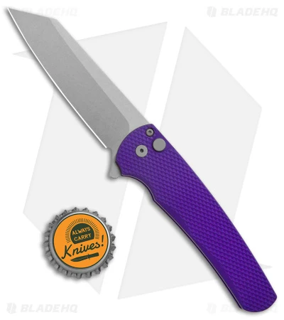 Pro-Tech Malibu Reverse Tanto Knife Textured Purple Aluminum (3.3" SW) - Image 4